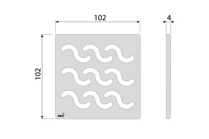 Дизайновая решетка 102×102×5 латунь – хром, MPV002 - 2