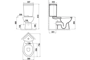 Унитаз-компакт Creavit Corner SD310 угловой - 3