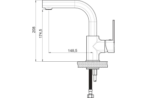 Смеситель для раковины GPD Pedra черный матовый - 2