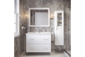 Зеркало STWORKI Хадстен 100 белое, прямоугольное, в классическом стиле - 3