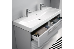 500.253.01.1 Smyle Square Раковина 120х48 см, 2 отв. под смеситель, с отв. перелива - 3