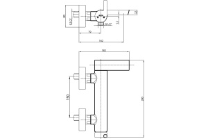 Смеситель E.C.A. Icon 102102478HEX для ванны с душем - 2