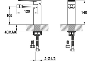 Смеситель BelBagno Carin CAR BD CRM для биде - 2