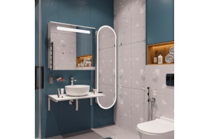 Столешница с раковиной DIWO Элиста 80 белый мрамор, с раковиной Moduo 40 RING - 3