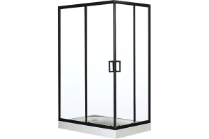Душевой уголок Royal Bath HP 120x80 L с поддоном профиль черный стекло прозрачное - 2