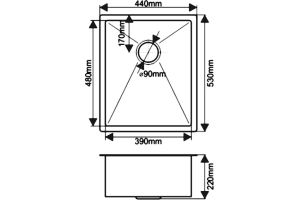 Мойка кухонная Melana H4453 сатин - 2
