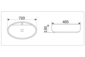 Раковина накладная Ceramalux N белый (9435) - 2