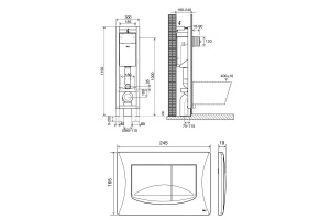 Система инсталляции для унитазов OLI Quadra 280490mRI00 с кнопкой смыва, хром глянец - 2