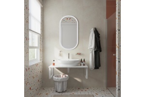 Мебель для ванной DIWO Элиста 100 белый мрамор, с раковиной Самара 0116