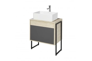 Тумба с раковиной Aquaton Лофт Урбан 65 светлое дерево-серый - 3