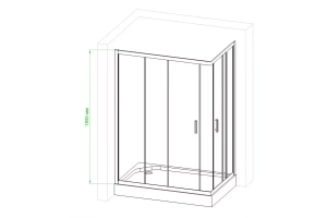 Душевой уголок Royal Bath HPD 120х90 профиль хром стекло прозрачное - 3