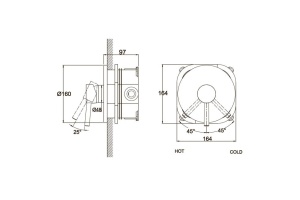 Смеситель Kaiser Merkur 26117 С ВНУТРЕННЕЙ ЧАСТЬЮ, для душа - 2