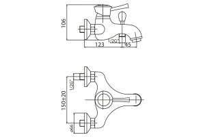 Смеситель для ванны Cezares Giubileo (GIUBILEO-VM-02) - 2