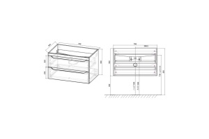 Комплект мебели Vincea Fine 80 серый - 3