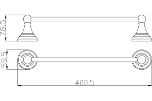Полотенцедержатель Rav Slezak Morava 40 черный матовый - 2