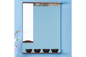 Зеркало-шкаф Бриклаер Токио 70 L венге, белый глянец