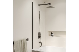 Шторка на ванну RGW Screens SC-056B 50x150 профиль черный стекло прозрачное