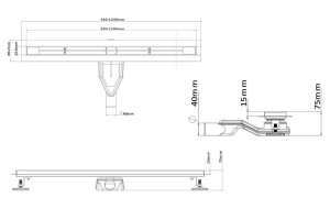 Душевой лоток Esbano Slim 70 черный матовый - 3