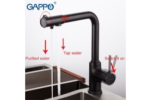 Смеситель для кухни Gappo черный матовый - 2