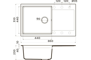 Мойка кухонная Omoikiri Daisen 86 leningrad grey - 3