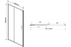 Душевая дверь в нишу Vincea Garda VDS-1G120CHB 120 см, профиль черный, стекло шиншилла - 3