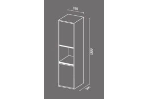 Шкаф-пенал SanVit Лира 30 R белый глянец - 3