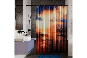 Штора для ванной Wasserkraft Ammer 180х200 рисунок оранжевый - 2