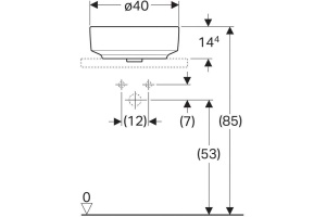 500.768.01.2 VariForm Раковина с установкой на столешницу круглой формы, D=40 см, без отв. под смеситель, без отв. перелива - 2