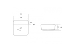 Накладная раковина Abber Rechteck 42 белая - 3