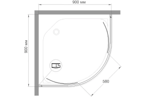 Душевой уголок Royal Bath HKD 90х90 профиль хром стекло рифленое - 3