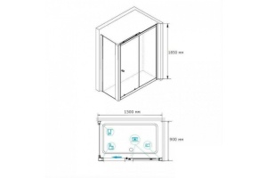 Душевой уголок RGW Classic CL-48-1 150x90 профиль хром стекло прозрачное - 3