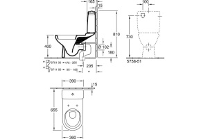 Унитаз-компакт Villeroy & Boch O.Novo 5658 1001 alpin - 3