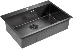 Мойка кухонная Paulmark Vast 75 темный хром - 2