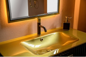 Раковина - столешница Armadi Art Lucido 100 золото - 3