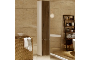 Шкаф-пенал Aquaton Капри 30 R белый-темное дерево - 3