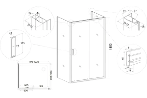 Душевой угол Veconi Rovigo RV-046 100х100 профиль хром (RV046-100100-01-C5) - 3
