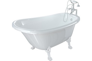 Ванна из искусственного камня Фэма Салерно 2 белая, белые ножки