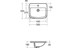 Раковина встраиваемая Ideal Standard Tempo 50 белый - 3