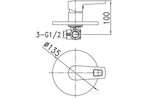Встраиваемый смеситель с одним выходом, Runo, IDDIS, RUNSB00i66 - 2