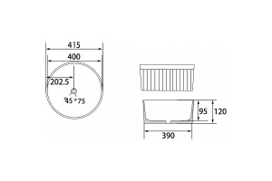 Накладная раковина Abber Bequem 42 белая - 2