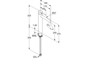 Смеситель Kludi Bozz для раковины, черный 382863976 - 2