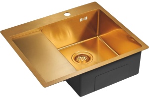Мойка кухонная Paulmark Flank R 59 брашированное золото - 2