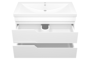 Тумба под раковину Misty Софт 90 белая глянцевая - 2