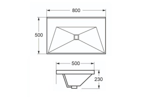 Мебельная раковина Cezares Crystal 80х50 белый (CZR-1188-800/500) - 2