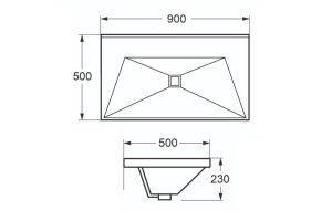 Мебельная раковина Cezares Crystal 90х50 белый (CZR-1188-900/500) - 2