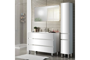 Тумба с раковиной Sanvit Кубэ-3 120 белый глянец - 2