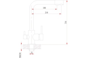 Смеситель Granula GR-2015 шварц, для кухонной мойки - 2