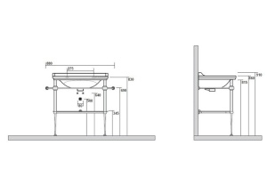Kerasan Waldorf Металлическая структура для раковины 100см, со стеклянной полочкой, цвет бронза (из 2-х коробок: арт. 919693+920293 и 919901) - 2