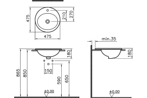 Рукомойник VitrA 5467B003 - 3