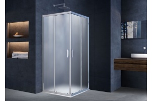 Душевой уголок Vincea Alpha 80x80 профиль хром стекло текстурное - 2